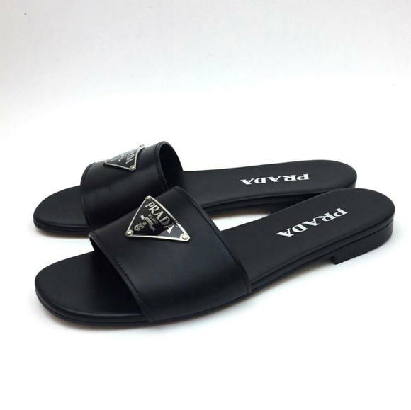 PRADA Triangle Logo Slide Sandal sz 8 - Picture 3 of 12